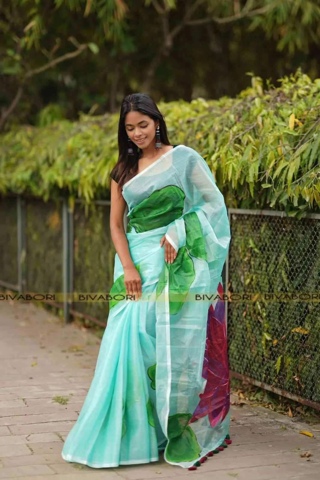 Soft Organza with Hand Paint