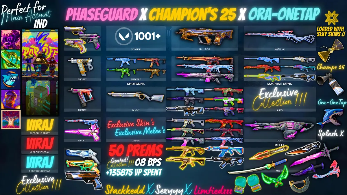 💎 50 Premium Skins | Champions 2025 Bundle | One Tap Ora Bundle | India Region | Instant Delivery ⚡