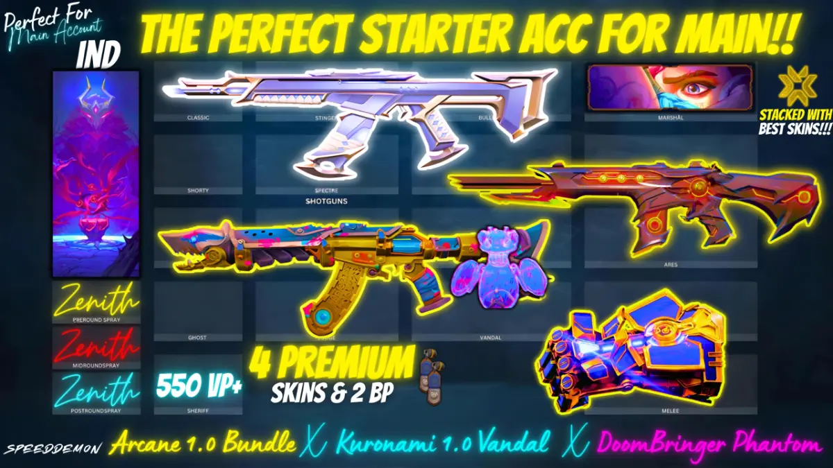 ✨🌸 A BEAUTY!💎|🌊KURONAMI VANDAL🍃|⚡ARCANE 2.0 BUNDLE💥|💀DOOMSBRINGER PHANTOM🖤|🎖️ 2 BATTLEPASSES 📚🏆|💰+577 VP EXTRA✨🎁