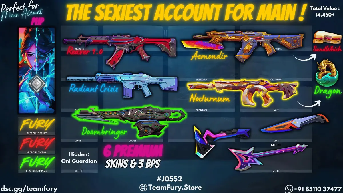 6 Premium Skins With Reaver / Nocturnum & Friends