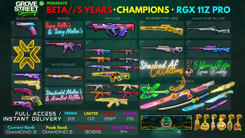 🎯 114 SKINS - 5 YEAR BETA REMASTERED + CHAMPIONS 2024 + EVORI DREAMWINGS + RGX & MORE! [GSG19]