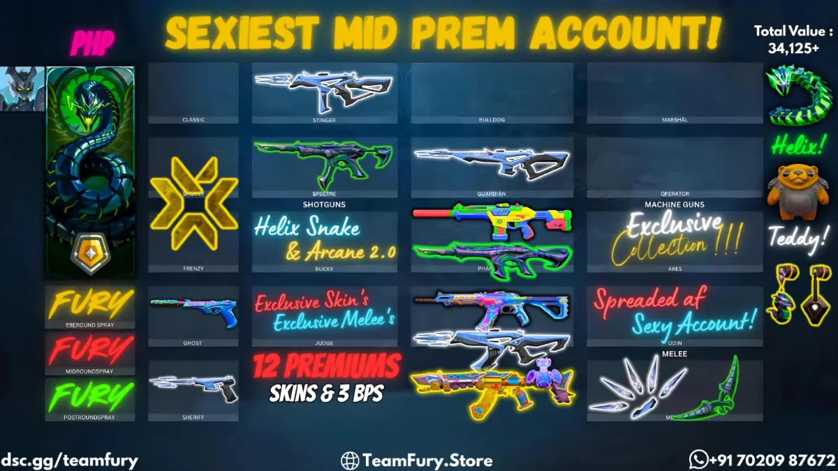 12 PREMIUM SKINS WITH CYRAX BUNLE AND HELIX BUNDLE