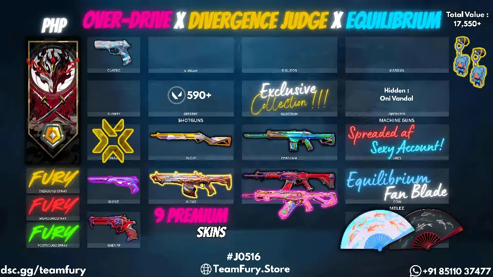 9 Premium Skins With OverDrive + Equilibrium Fan