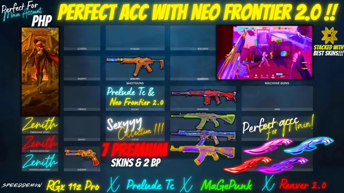 ⚡ BEAUTY | 💨 AERIS KNIFE | 🪐 PRELUDE VANDAL | 🤖 RGX VANDAL | 🤠 NEO FRONTIER VANDAL | 🔮 REAVER PHANTOM | ➕ & MORE !