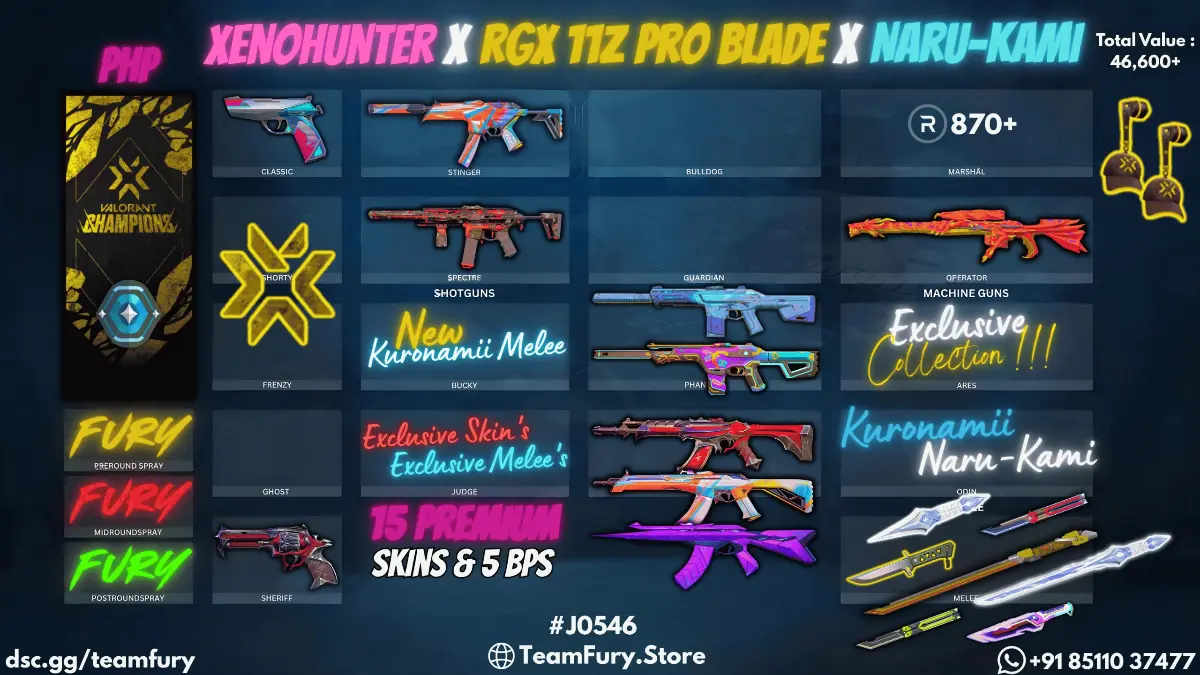 15 Premium Skins With LATEST KURONAMI NARU KAMI MELEE