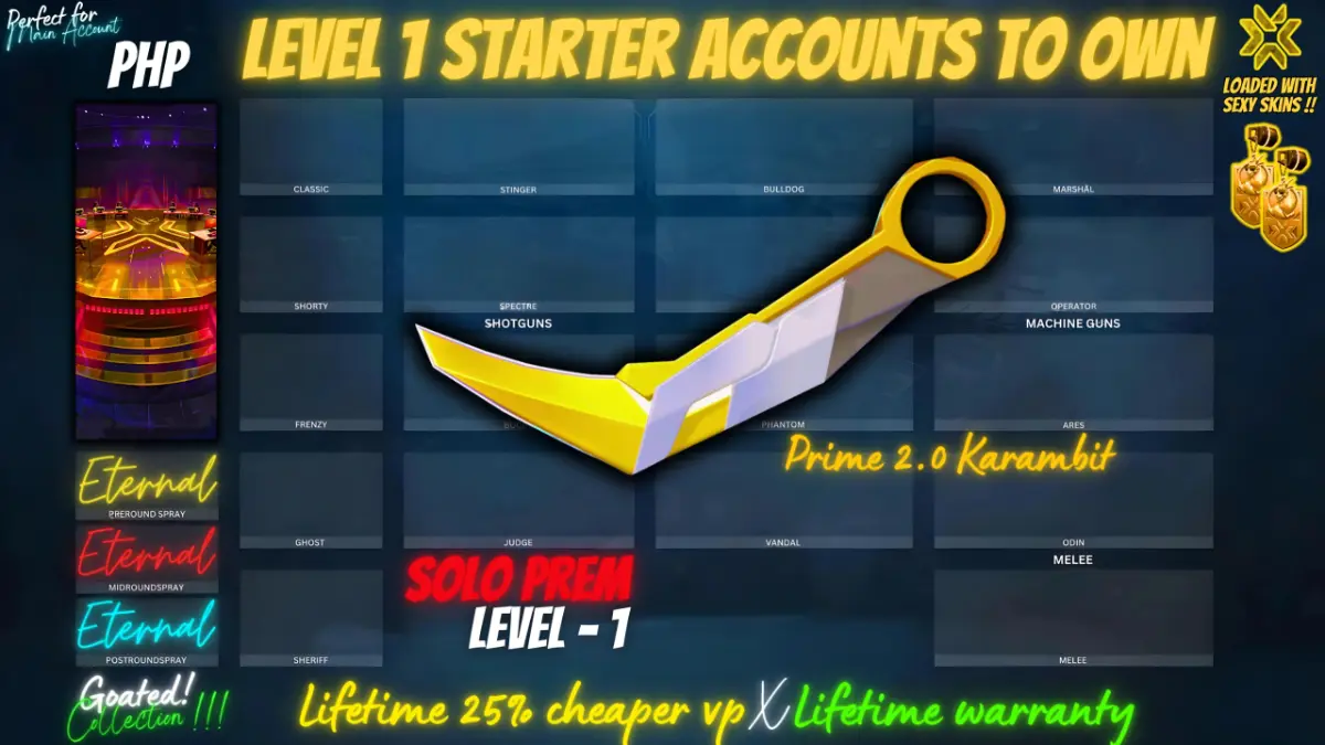 Prime Karambit (Starter Account X Lifetime cheaper VP X Lifetime warranty)