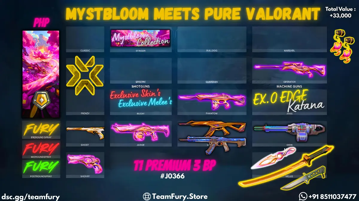 11 Premium Skin with Mystbloom Bundle & EXO Katana