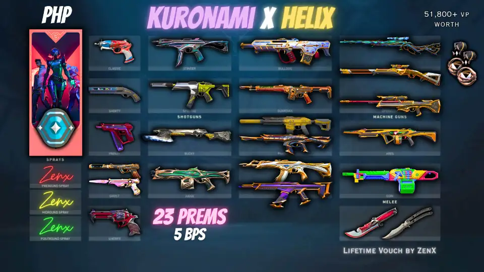 23 PREMIUM 5 BATTLEPASS KURONAMI RECON HELIX POOKI
