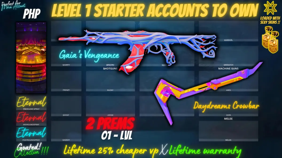 Gaia Vandal X Daydreams crowbar (Starter Account X Lifetime cheaper VP X Lifetime warranty)