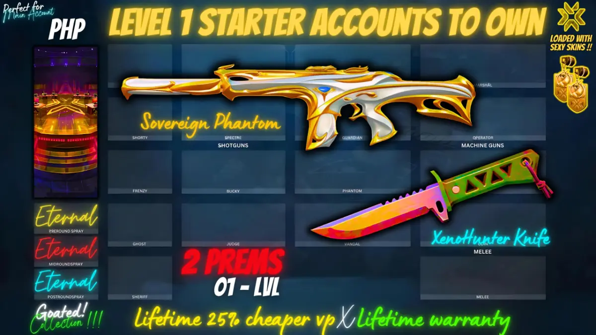 Sovereign Phantom X Xenohunter Knife (Starter Account X Lifetime cheaper VP X Lifetime warranty)