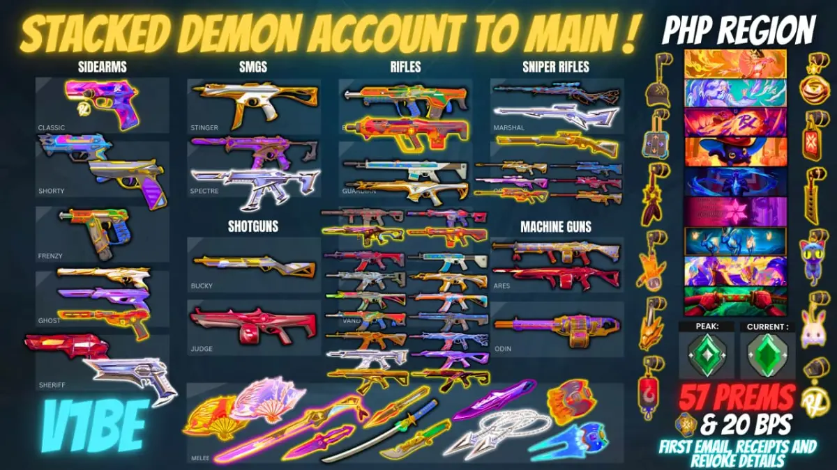 💕57 Skins Valorant ID Ascendant Full Access(FE)