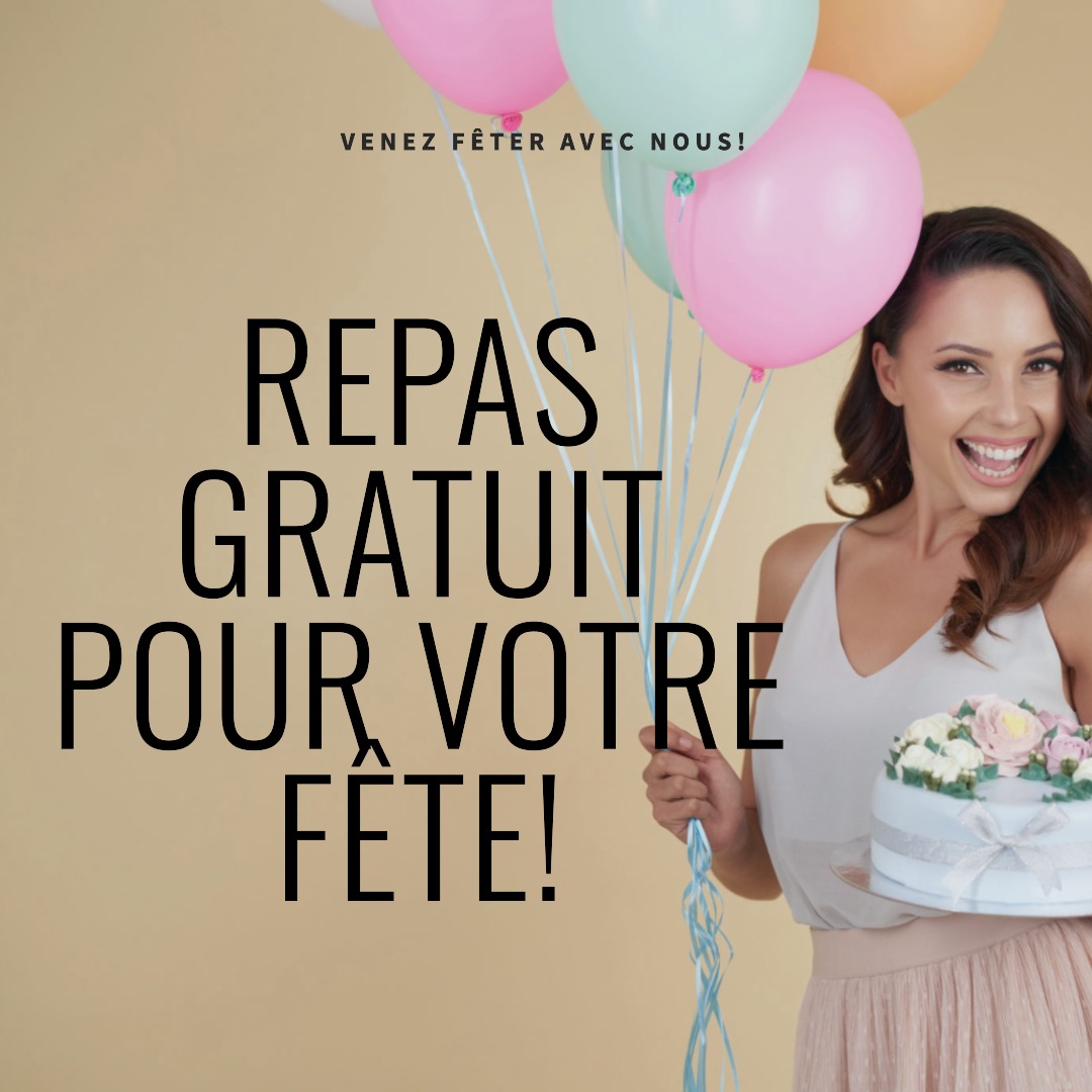 REPAS GRATUIT POUR VOTRE ANNIVERSAIRE image