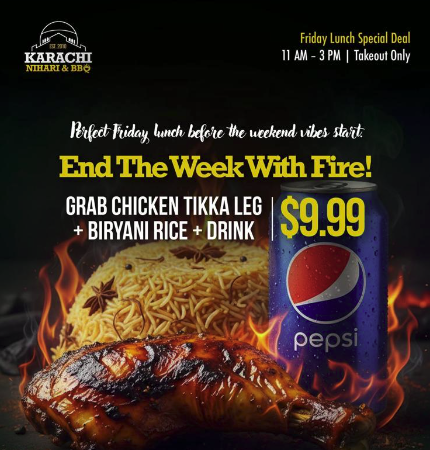 Chicken Tikka Leg + Biryani Rice + Drink image