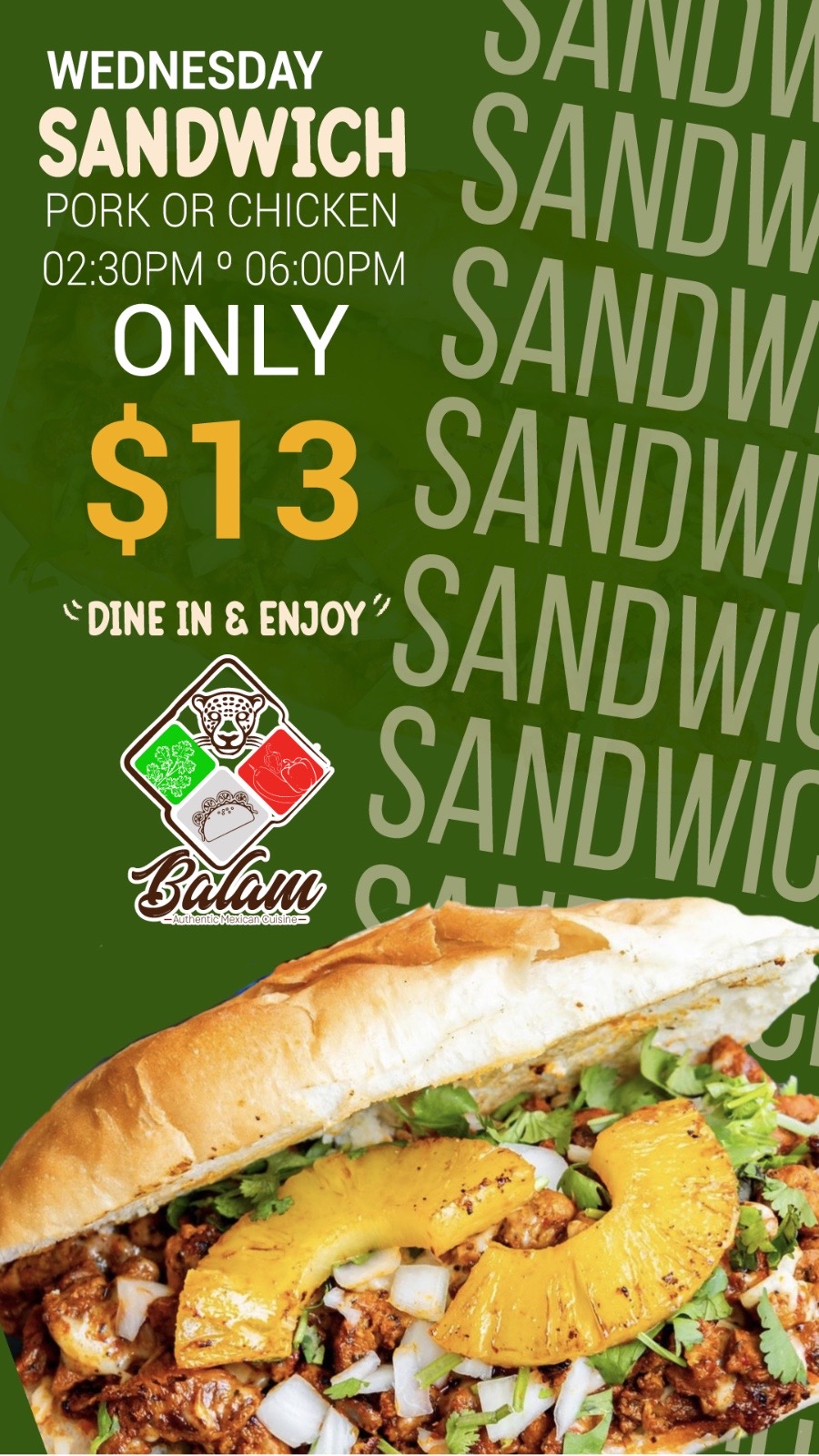 XL Mexican SANDWICH WEDNESDAY image