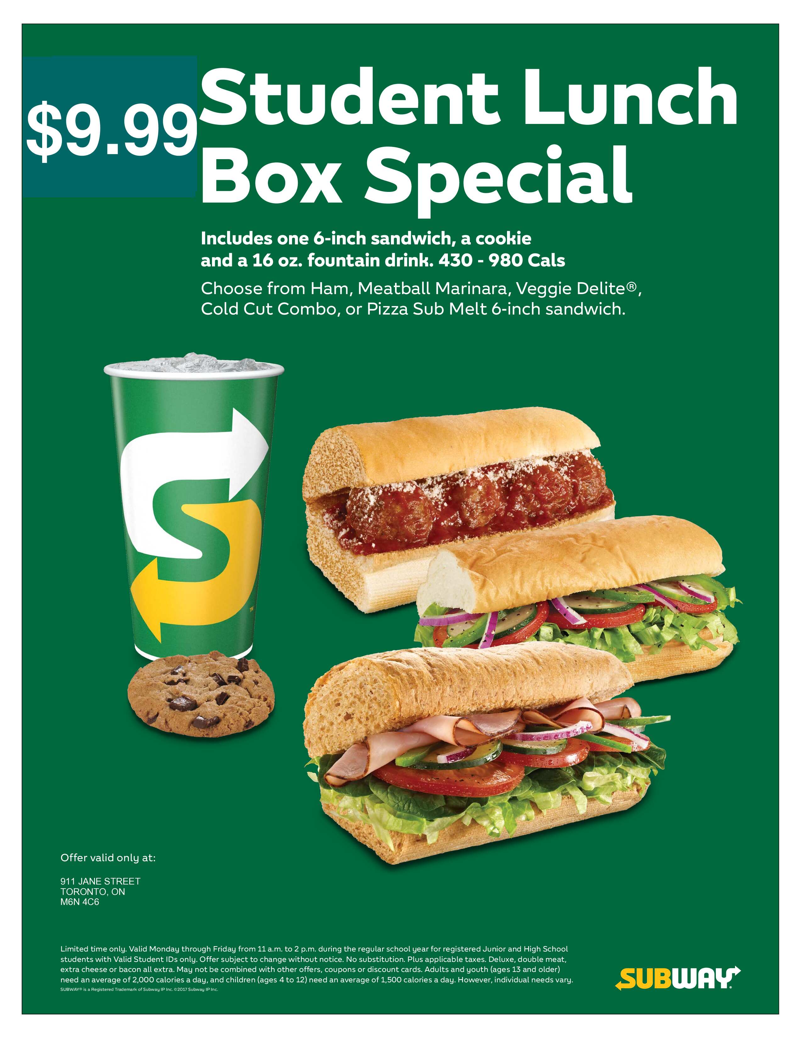 $9.99 Student Lunch Deal image