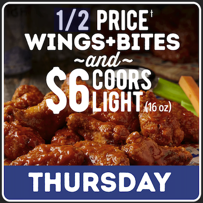 1/2 Price Wings + Bites image