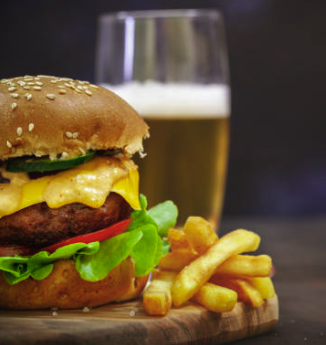 Cheeseburger and a Beer image