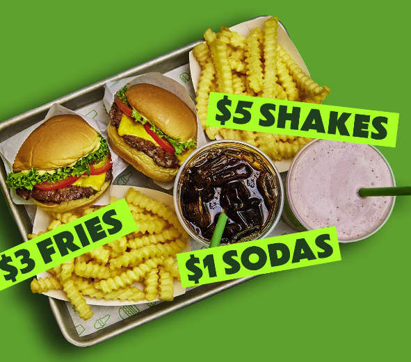 $1 Sodas, $3 Fries, $5 Shakes image
