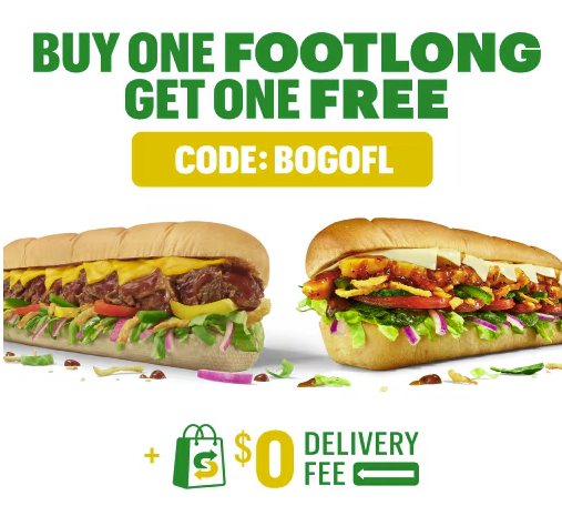 BOGO FREE Footlong Subs image