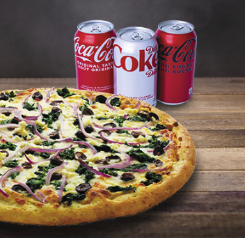 Large 3 Topping Pizza + 3 Drinks image