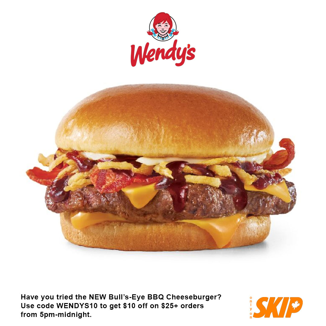$10 Off Wendy's NEW Bull's-Eye Cheeseburger image