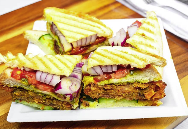 Veg or Tandoori Paneer Club Sandwich + Pop image