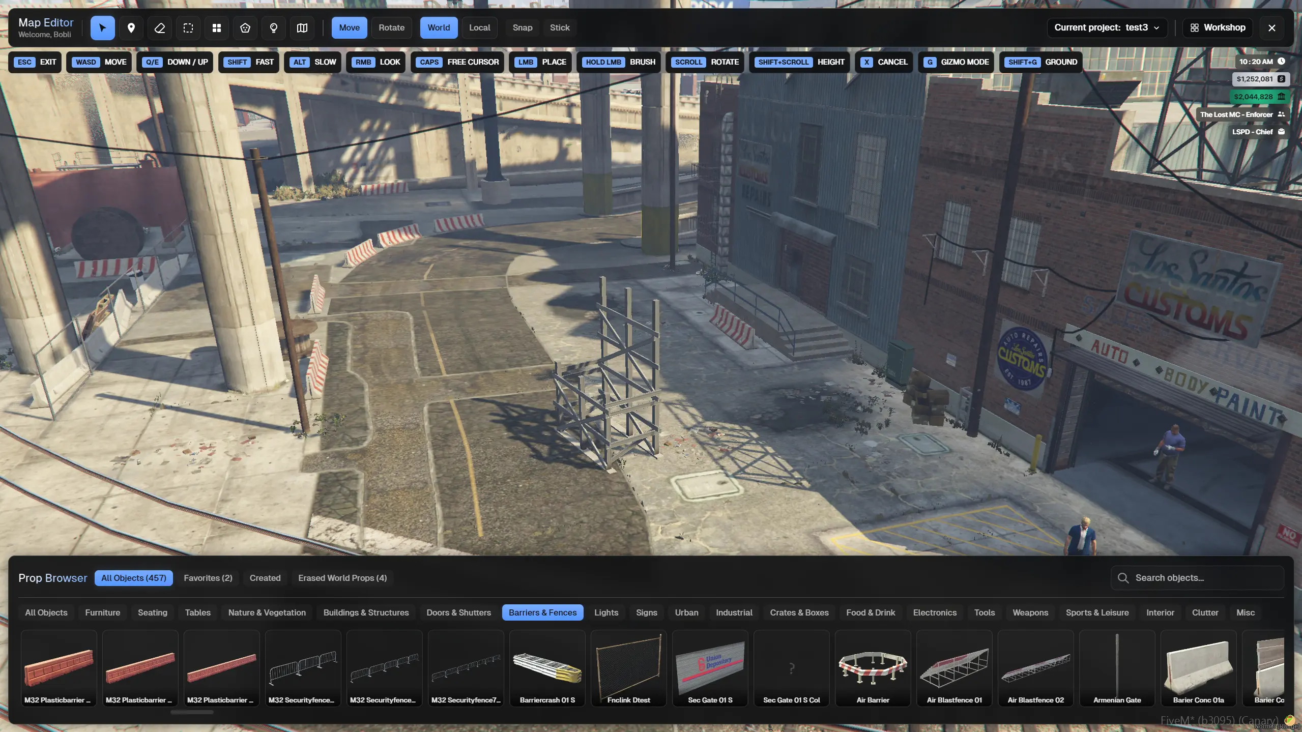 In-Game Map Editor Workspace