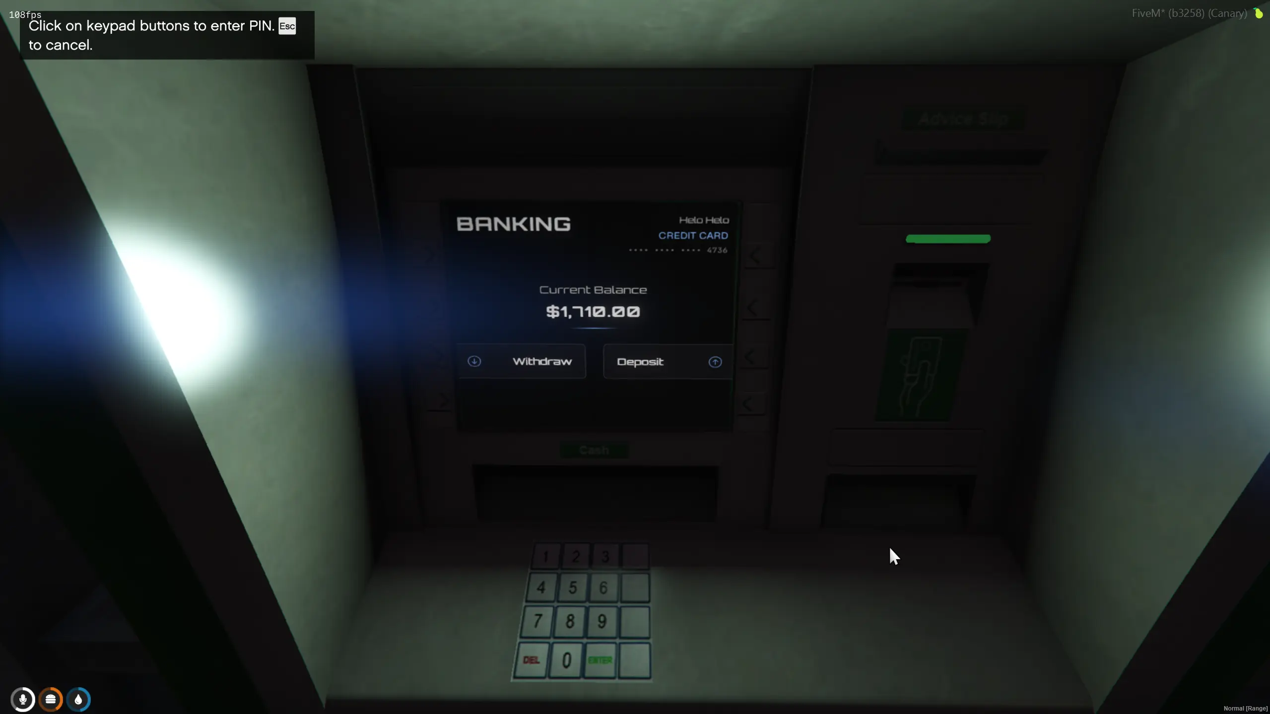 In-Game ATM Interaction Interface
