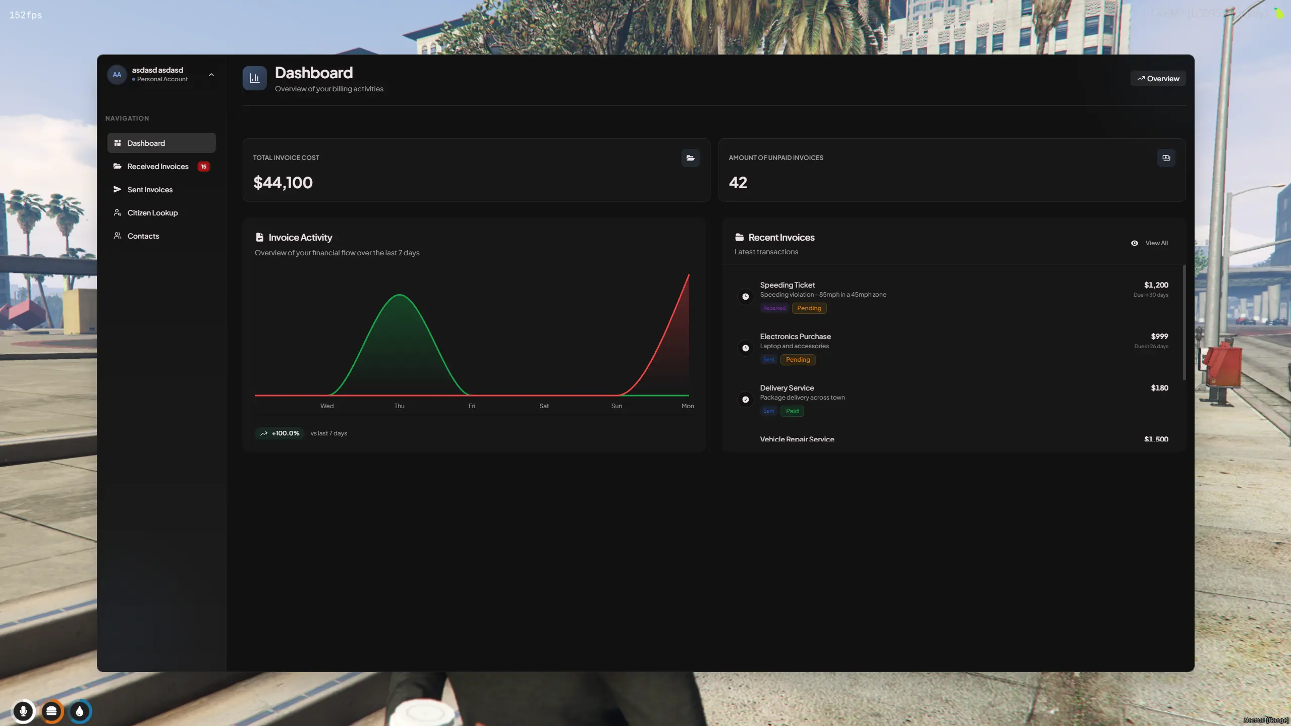 Dashboard Page