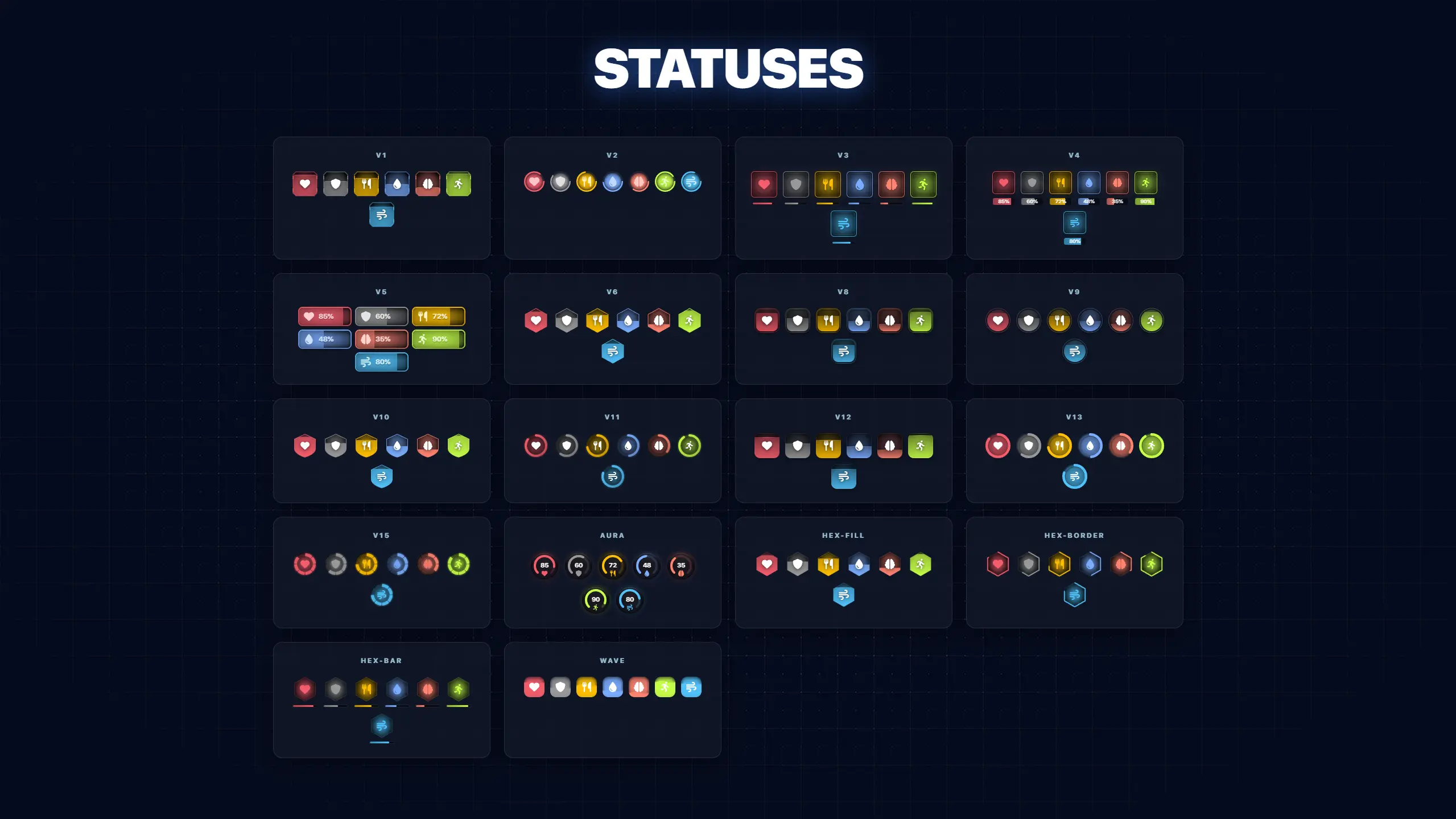 All 18 Status Icon Designs