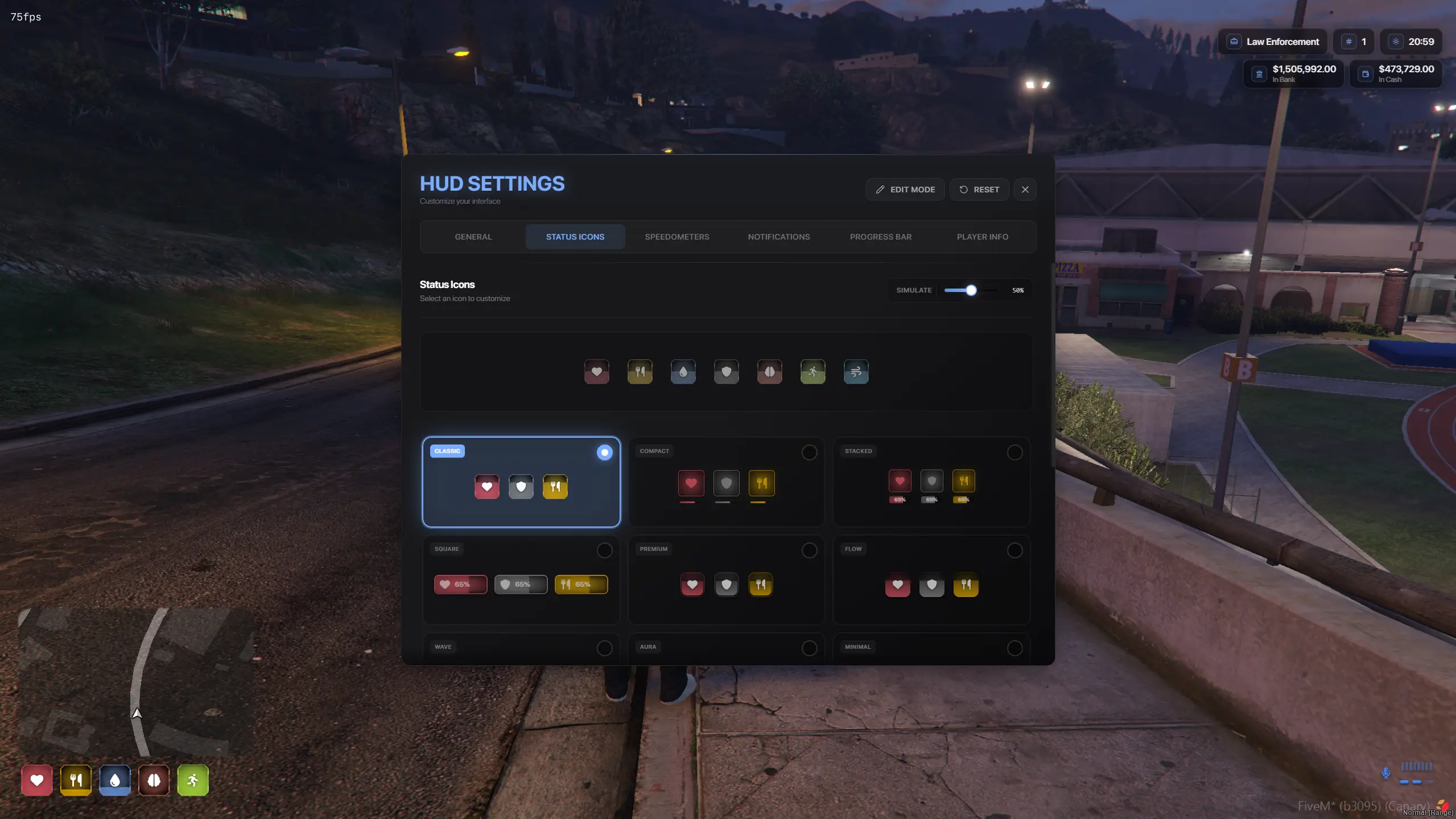 HUD Settings Menu - Status Icon Picker