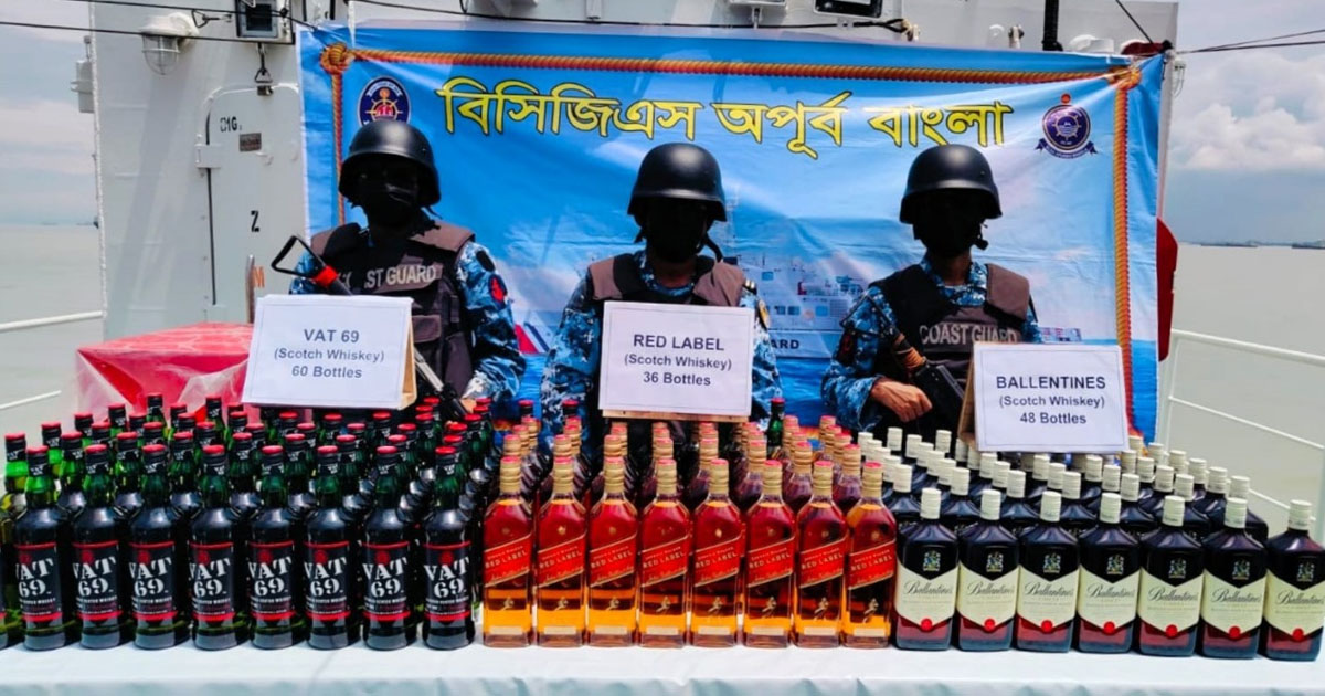 চট্টগ্রামের পতেঙ্গায় ৪০ লাখ টাকার বিদেশি মদ জব্দ